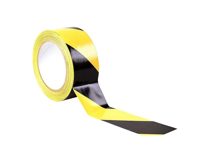 Black and Yellow Hazard Floor Tape 50mm x 33m