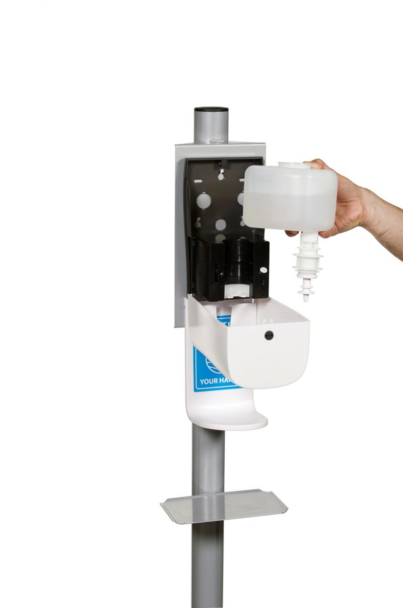 Automatic Hand Sanitiser Stand - Close up - Dispenser Refill 2