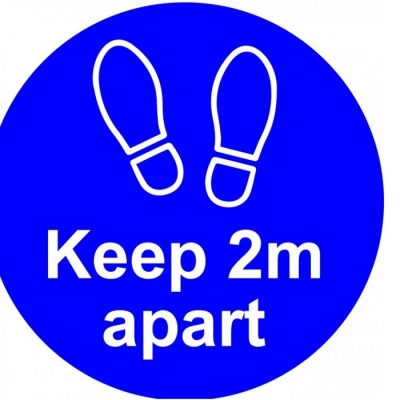 Keep 2m apart Vinyl sticker - blue