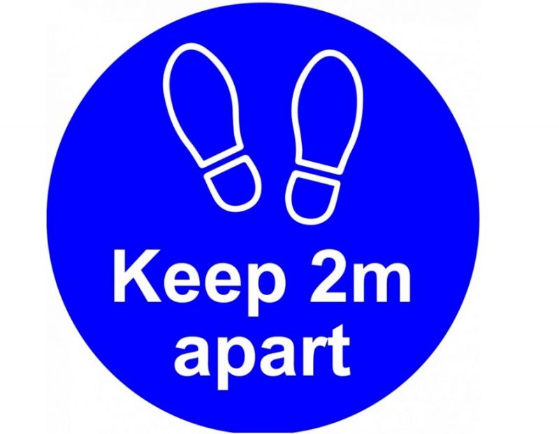 Keep 2m apart Vinyl sticker - blue