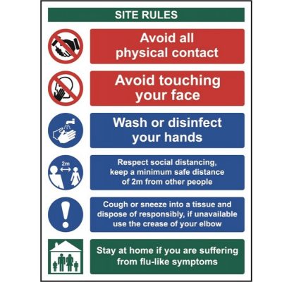 Social Distancing & Hygiene Safety Sign
