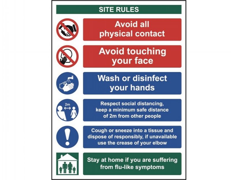 Social Distancing & Hygiene Safety Sign